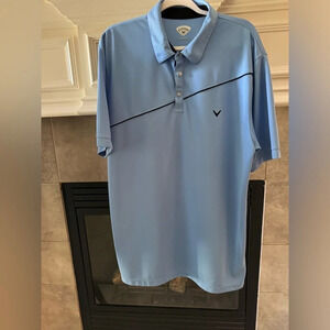 Callaway Polo Golf Shirt Short Sleeve Light Blue w/ Tee's Size XXL